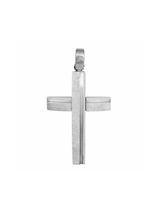 Men's White Gold Cross 14K