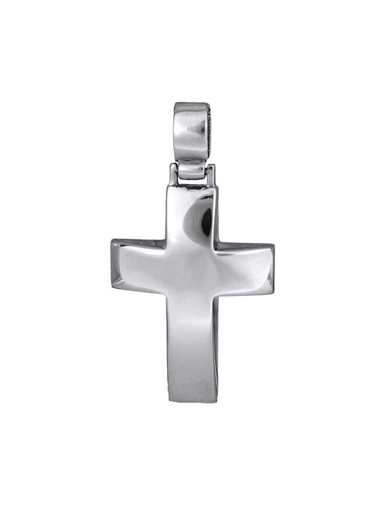 Men's White Gold Cross 14K