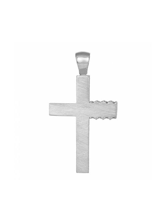 Damen Weißgold Kreuz 14K