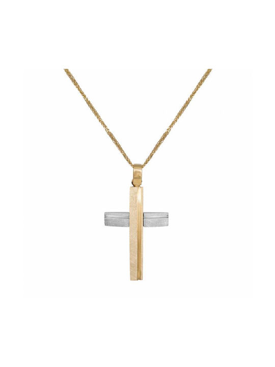 Herren Gold Kreuz 14K mit Kette