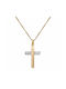 Herren Gold Kreuz 14K mit Kette