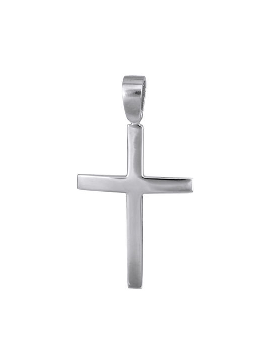 Herren Weißgold Kreuz 14K Αντρικός