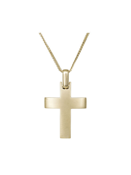 Herren Gold Kreuz 18K mit Kette