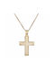 Herren Gold Kreuz 14K mit Kette