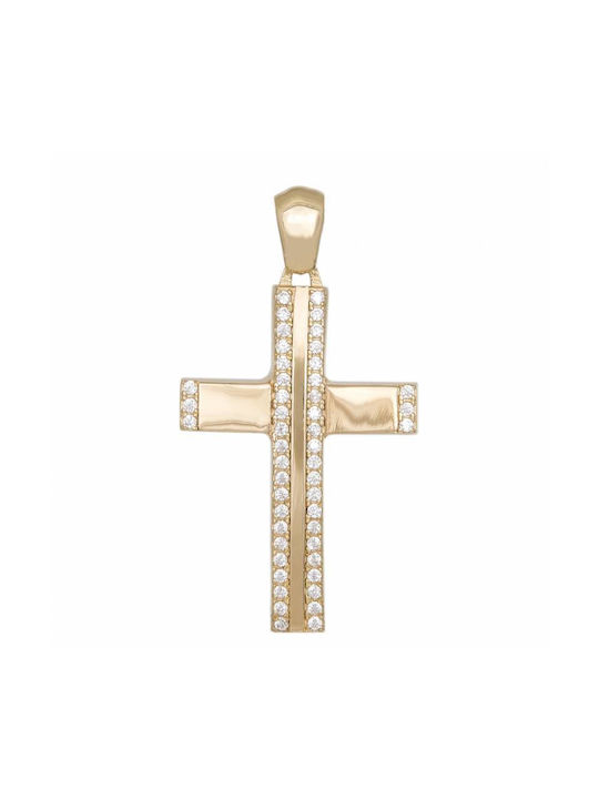 Damen Gold Kreuz 14K Beidseitig