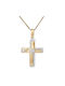 Damen Gold Kreuz 14K mit Kette