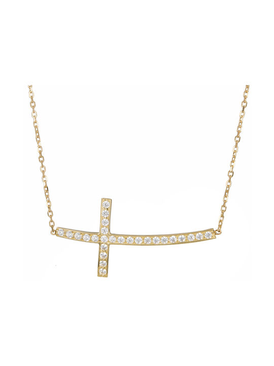 Gold Kreuz 14K mit Kette