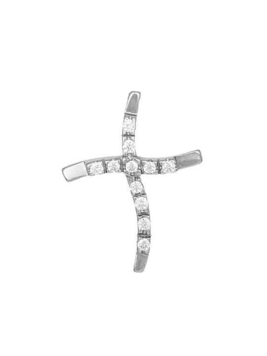 White Gold Cross 14K