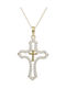 Damen Gold Kreuz 14K mit Kette