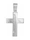 Men's White Gold Cross 9K Double Sided