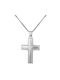 Men's White Gold Cross 9K with Chain