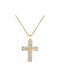 Herren Gold Kreuz 14K mit Kette