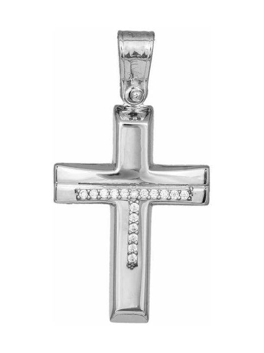 Damen Weißgold Kreuz 14K