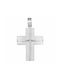 Men's White Gold Cross 14K Double Sided