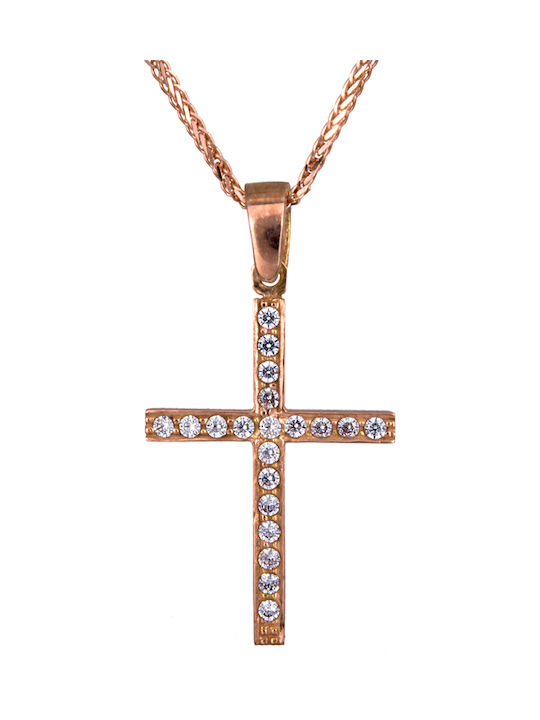 Damen Roségold Kreuz 14K