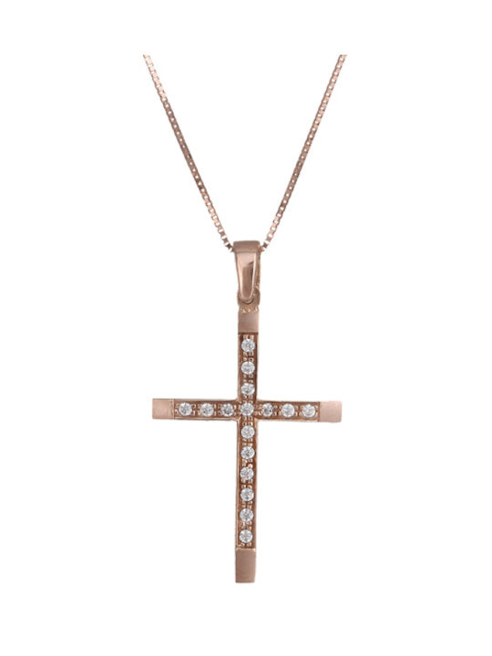 Roségold Kreuz 14K