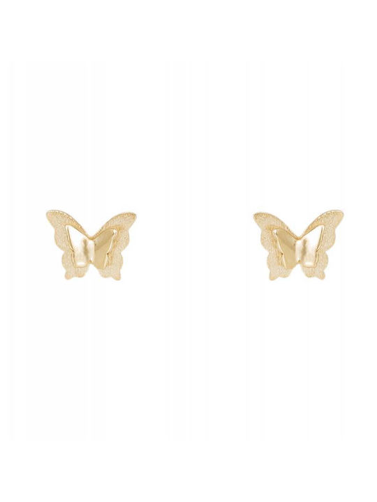 Kids Earrings Studs Butterflies made of Gold 14K