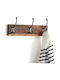 La Redoute Interieurs Wooden Wall Hanger 6 Hooks Beige 43x12.5x14cm