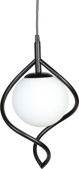 Globobox Lustră Negru cu Dulie E27 21x25cm.
