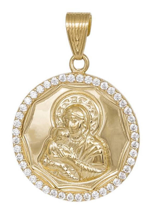 Pandantiv Talisman pentru copii cu Fecioara Maria din Aur 14K 044450