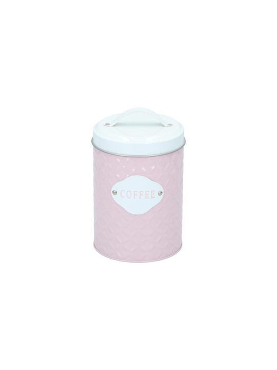 Vase Coffee with Lid Metallic Pink-White 10.9x10.9x18cm