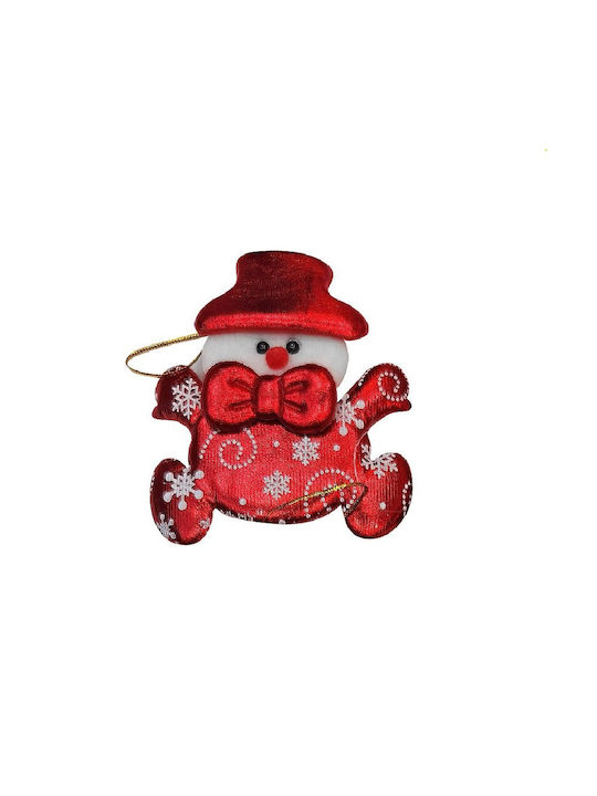 Ornament Om De Zăpadă Textil Roșu 9x10cm