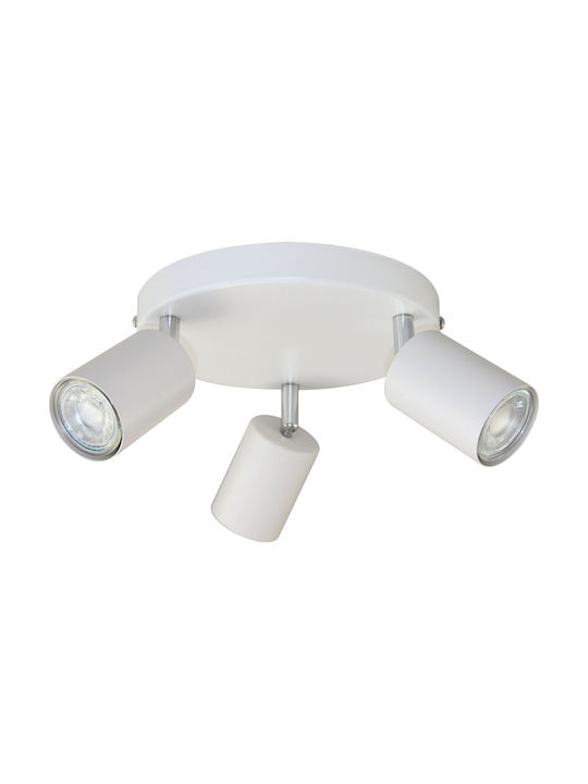Adviti Triple Spot with Socket GU10 in White Color