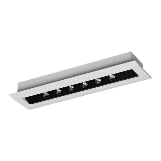 VK Lighting Commercial Linear Recessed LED Ceiling Light Warm White IP20 L18.9xD5.5xH4.2cm