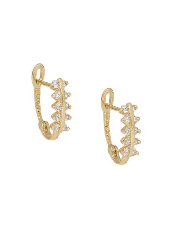 Earrings Hoops made of Gold 14K