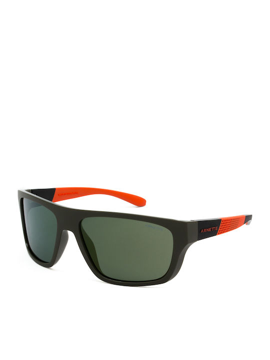 Arnette Hijiki Men's Sunglasses with Black Plastic Frame and Green Lens AN4330 28546R