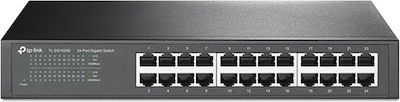 TP-LINK TL-SG1024D Unmanaged L2 Switch with 24 Gigabit (1Gbps) Ethernet Ports and 24 SFP Ports