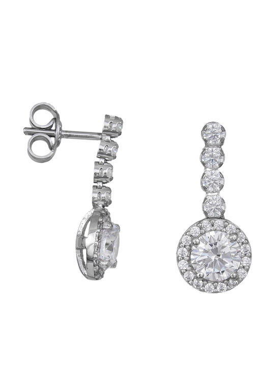 Set Earrings made of White Gold with Stones