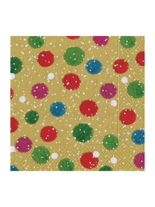 Caspari Set of Christmas Napkins L12.5xW12.5cm. 20pcs