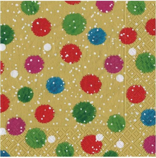 Caspari Set of Christmas Napkins L12.5xW12.5cm. 20pcs