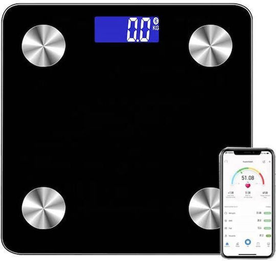 Eaton Smart Badezimmerwaage 180kg mit Körperfettmessung & Bluetooth Schwarze 104922
