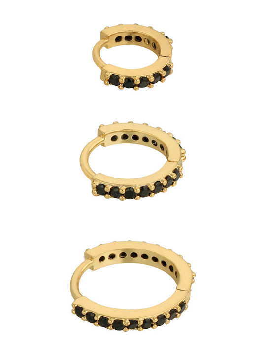 Georgiadis Accessories Σκουλαρίκια με Πέτρες Μαύρα