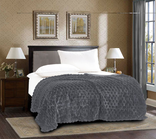 Silk Fashion Κουβέρτα Γούνινη Υπέρδιπλη 220x240εκ. Γκρι 5206978073335
