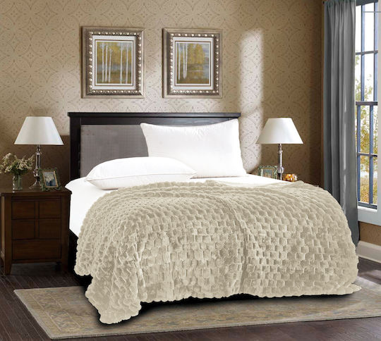 Silk Fashion Κουβέρτα Γούνινη Υπέρδιπλη 220x240εκ. Εκρού 5206978073274