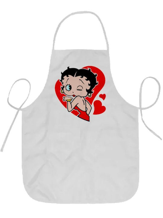 Koupakoupa Betty Boop Αδιάβροχη Παιδική Ποδιά Κουζίνας Λευκή 62x44cm KP_20407_APRONKID