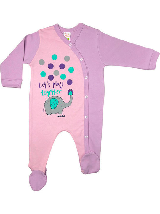 Nina Club Baby Bodysuit Long-Sleeved Cute Elephant Pink