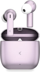 Ksix Meteor In-ear Bluetooth Handsfree Ακουστικά με Θήκη Φόρτισης Ροζ