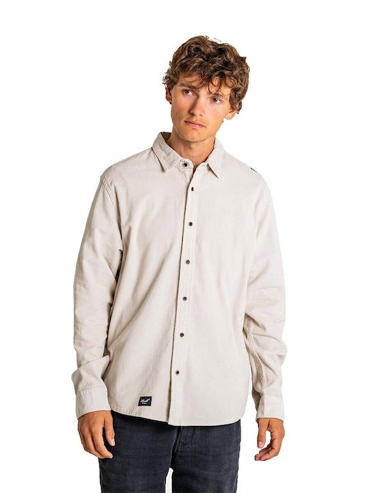 Reell Men's Shirt Long Sleeve Corduroy Beige