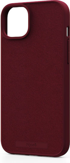 Njord Suede Back Cover Plastic 2mm Roșu (iPhone 15 Plus / 16 Plus)