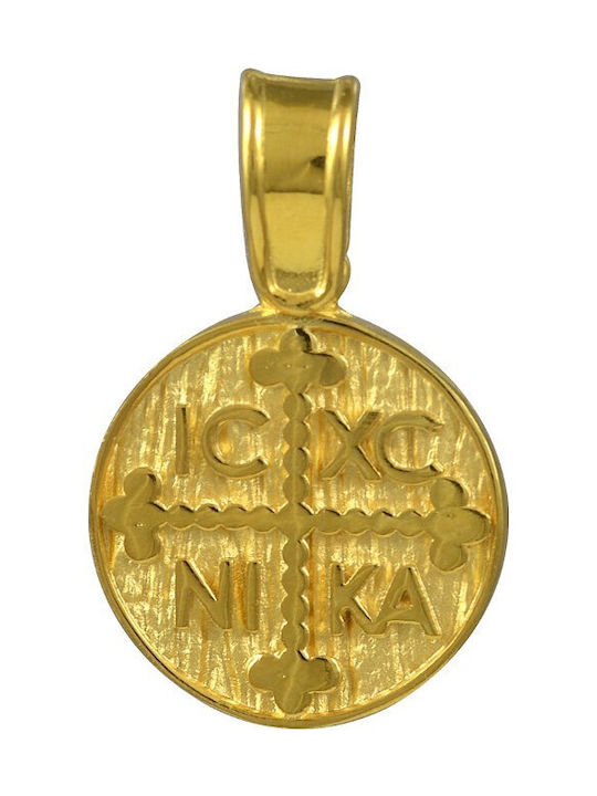 Pendant Kids Talisman Double Sided Constantine from Gold 9K 664Κ