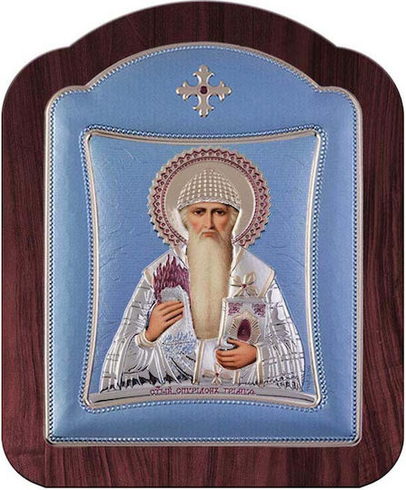 Slevori Εικόνα Heiliger Spyridon Silber 20.6x26.4cm