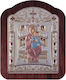 Slevori Heiligenikone Gottesmutter Panagia Pantanassa Silber 20,6x26,4cm