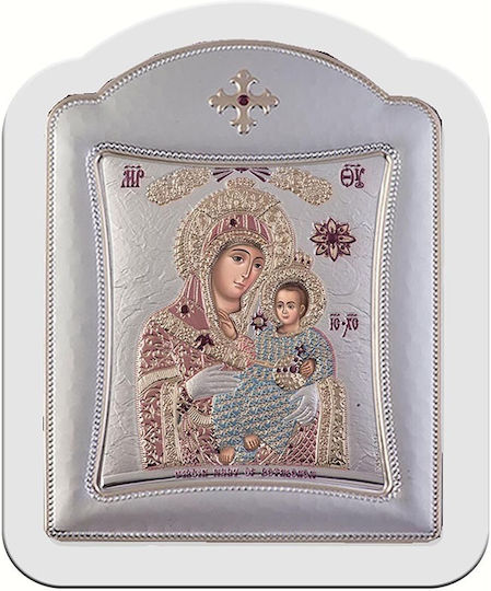 Slevori Heiligenikone Gottesmutter mit Kind Silber 10,3x12,9cm