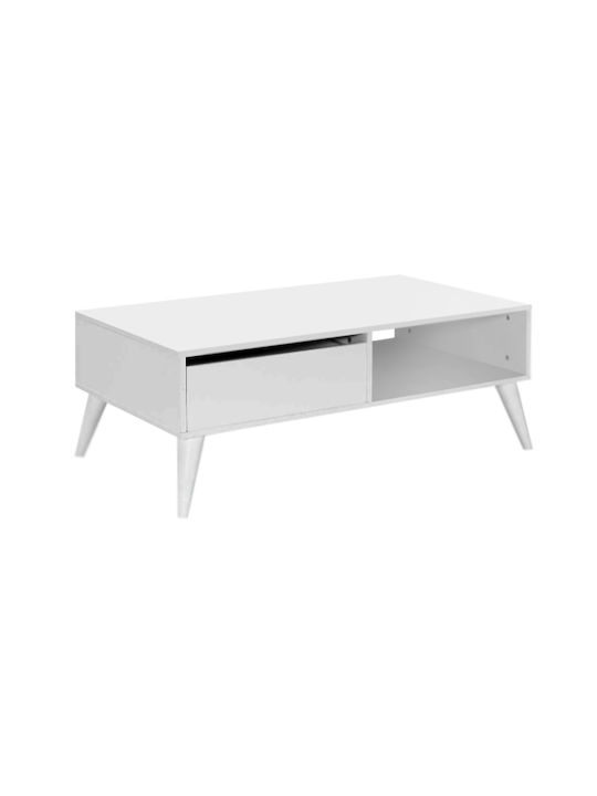 Slide Rectangular Wooden Coffee Table White L11...