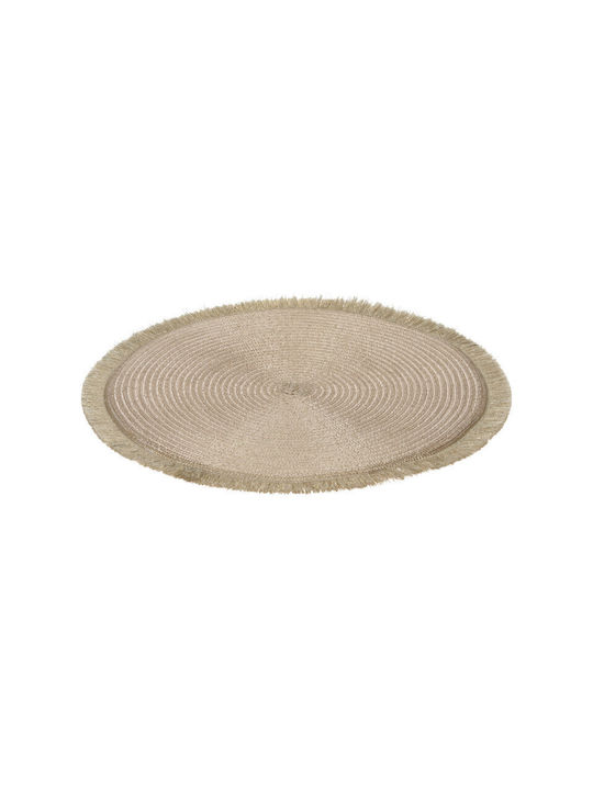 Round Fabric Placemat 35cm Beige