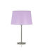 Veis Metal Table Lamp for Socket E27 with Lilac Shade and Silver Base